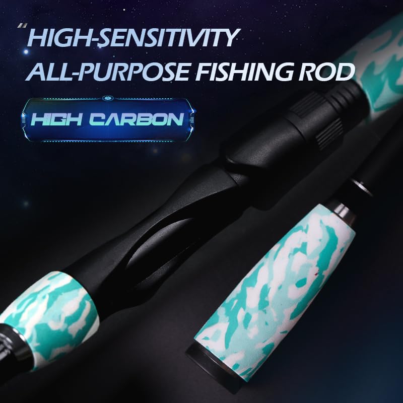 Bait Boss 2.1M Carbon Fiber Spinning Fishing Rod and Reel Combo β High Sensitivity 2-Piece Rod with BB3000 Reel, Lures, Tackle Box & Carrying Case β All-Purpose Freshwater/Saltwater Kit